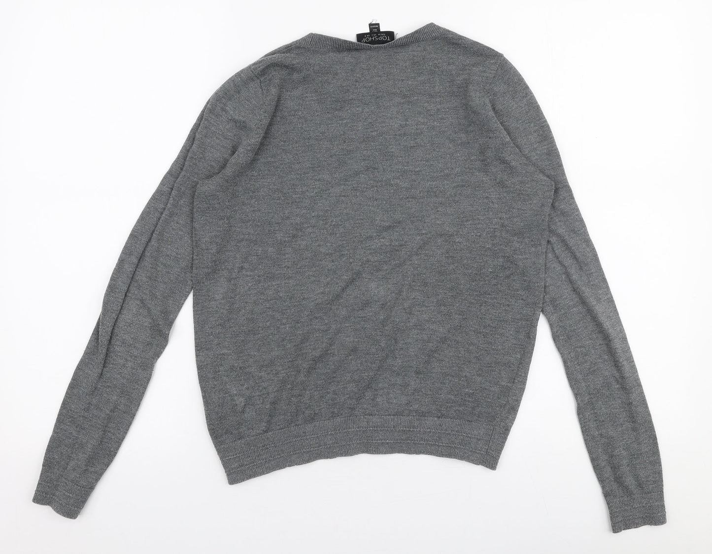 Womens UK Size 6 Topshop Grey Pullover Jumper
