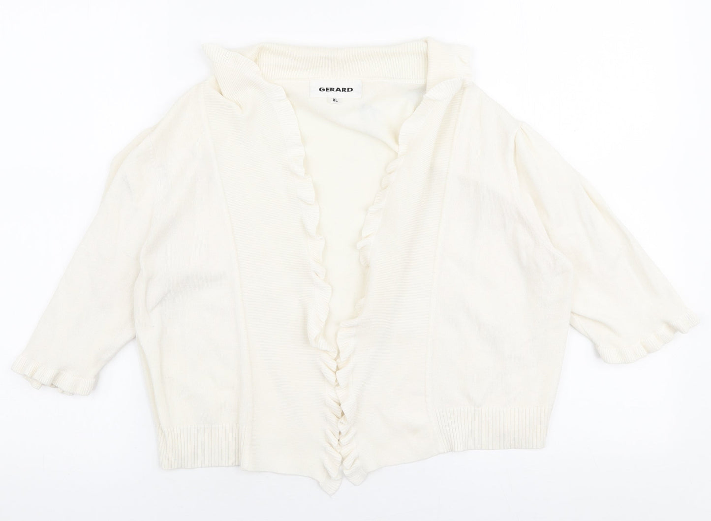 Gerard Womens White Collared  Viscose Cardigan Jumper Size XL