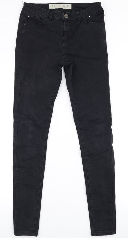 Denim Co Womens Black  Cotton Skinny Jeans Size 10 L32 in Slim Zip