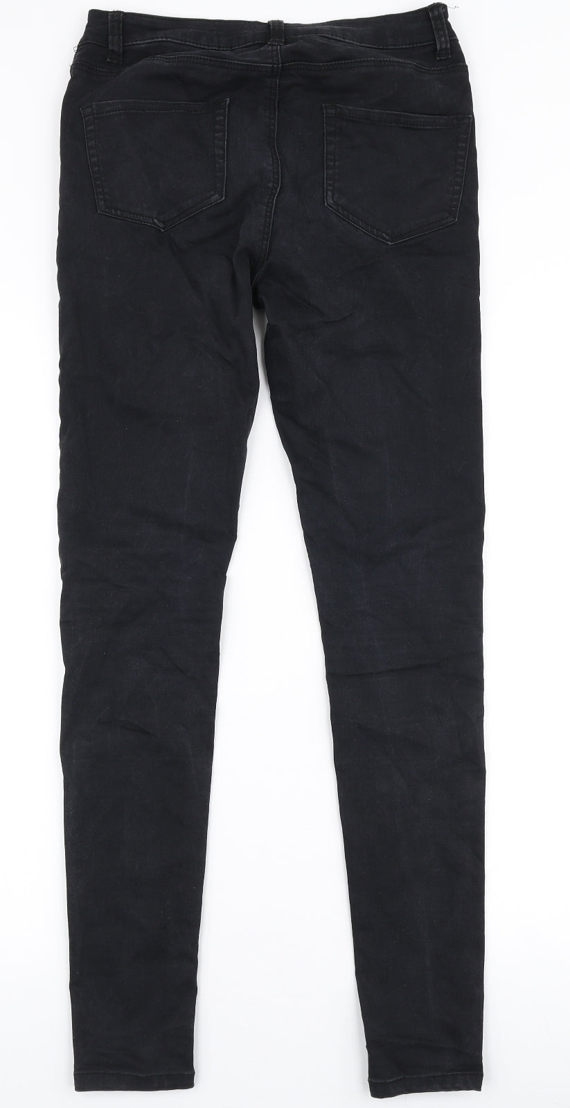 Denim Co Womens Black  Cotton Skinny Jeans Size 10 L32 in Slim Zip