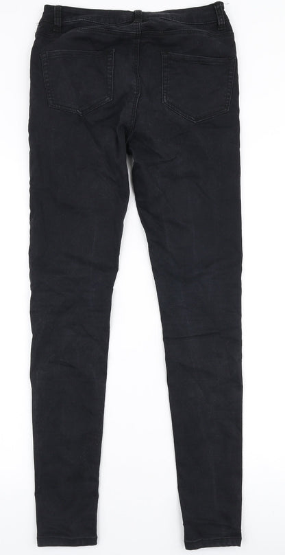 Denim Co Womens Black  Cotton Skinny Jeans Size 10 L32 in Slim Zip