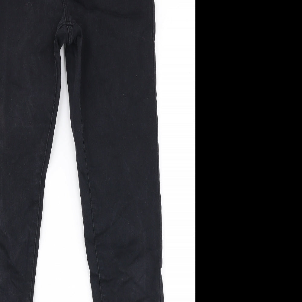 Denim Co Womens Black  Cotton Skinny Jeans Size 10 L32 in Slim Zip