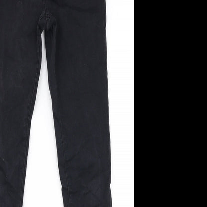 Denim Co Womens Black  Cotton Skinny Jeans Size 10 L32 in Slim Zip