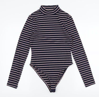 Brave Soul Womens Blue Striped Polyester Bodysuit One-Piece Size XS  Pullover