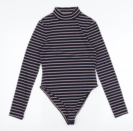 Brave Soul Womens Blue Striped Polyester Bodysuit One-Piece Size XS  Pullover