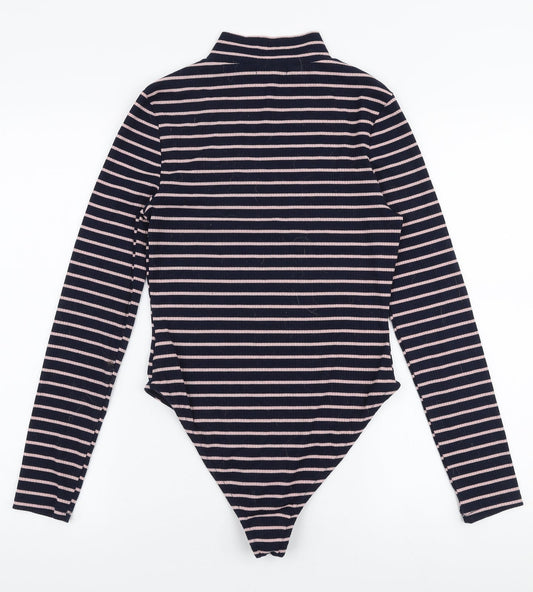 Brave Soul Womens Blue Striped Polyester Bodysuit One-Piece Size XS  Pullover