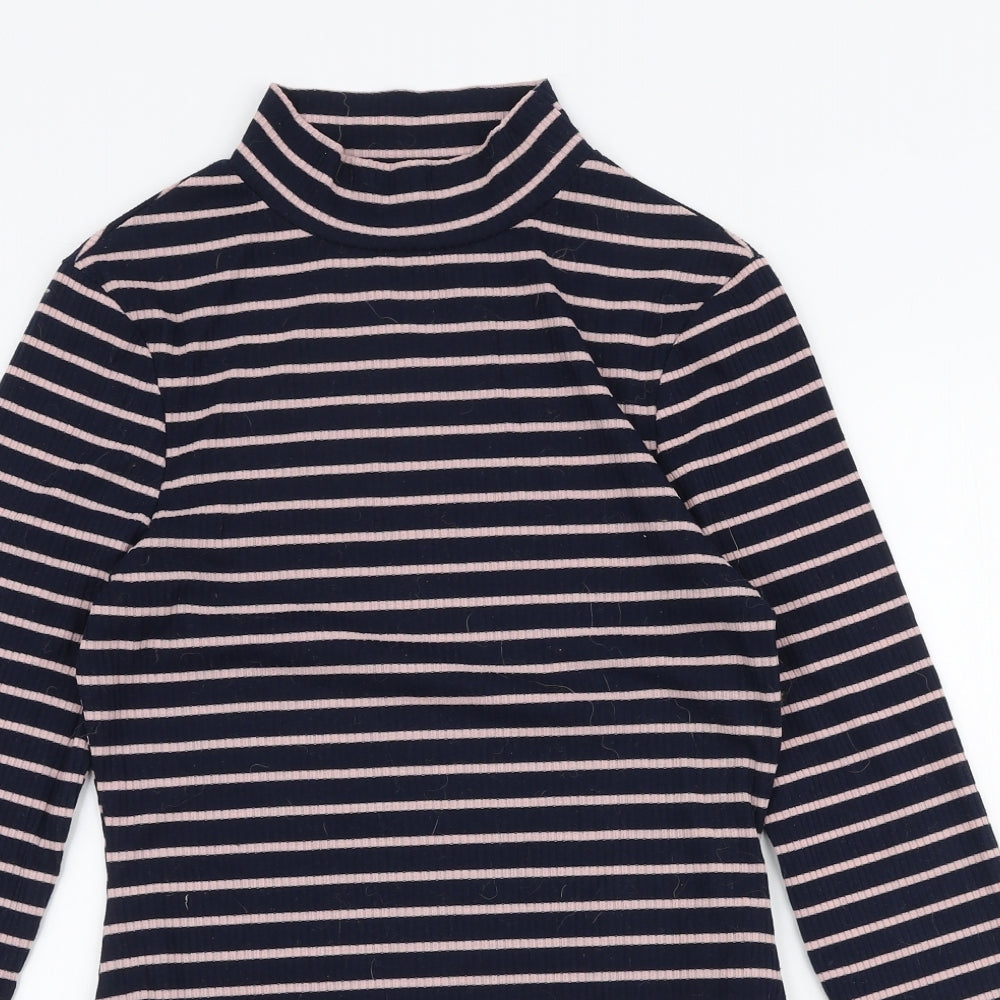 Brave Soul Womens Blue Striped Polyester Bodysuit One-Piece Size XS  Pullover