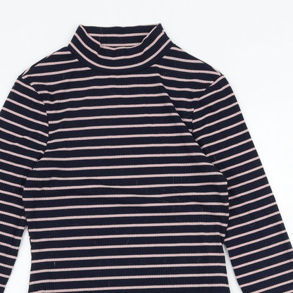 Brave Soul Womens Blue Striped Polyester Bodysuit One-Piece Size XS  Pullover