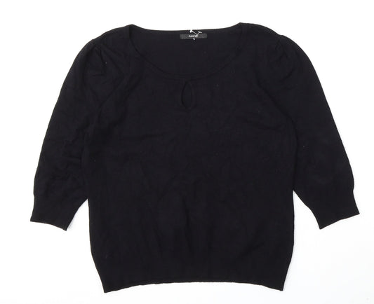 George Womens Black Round Neck  Polyester Pullover Jumper Size M