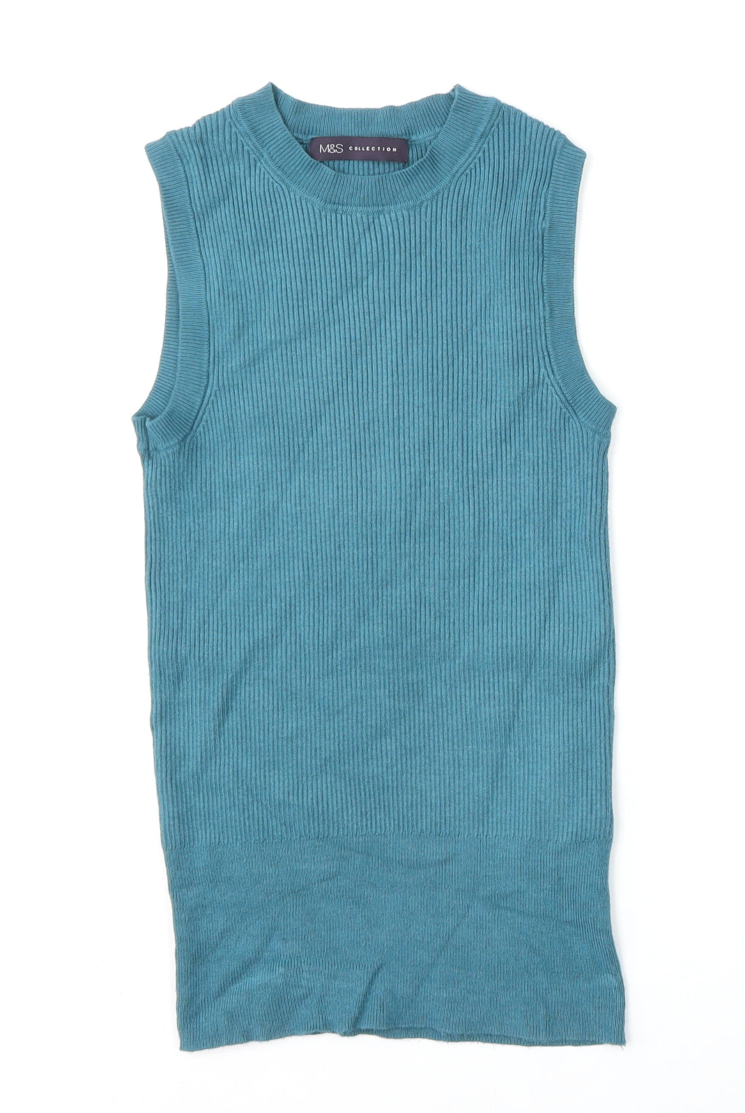 Womens UK Size 10 Marks and Spencer Blue Vest Jumper