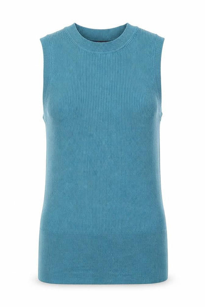 Womens UK Size 10 Marks and Spencer Blue Vest Jumper