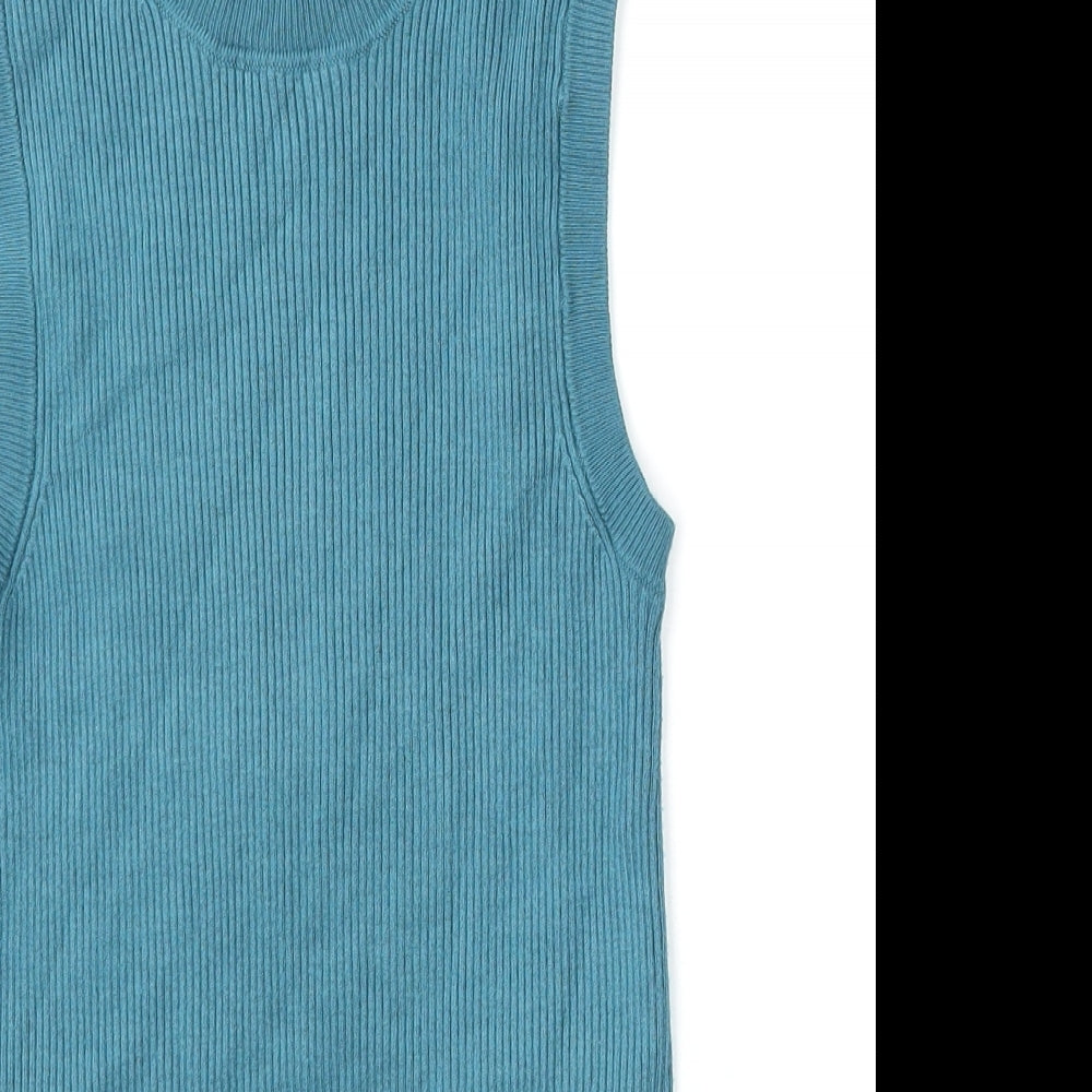 Womens UK Size 10 Marks and Spencer Blue Vest Jumper