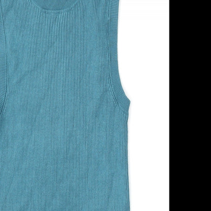 Womens UK Size 10 Marks and Spencer Blue Vest Jumper