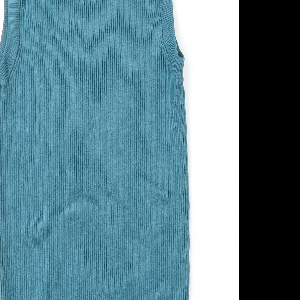 Womens UK Size 10 Marks and Spencer Blue Vest Jumper