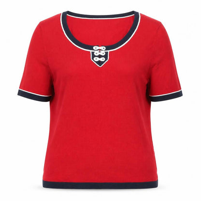 Country Casuals Womens Red Round Neck Viscose Pullover Jumper Size M