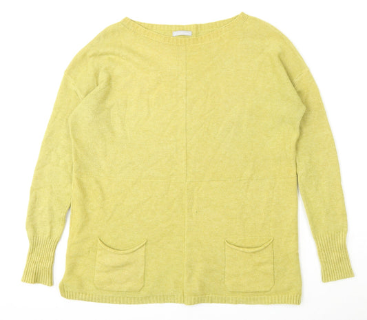 LV Clothing Womens Green Round Neck  Viscose Pullover Jumper Size L