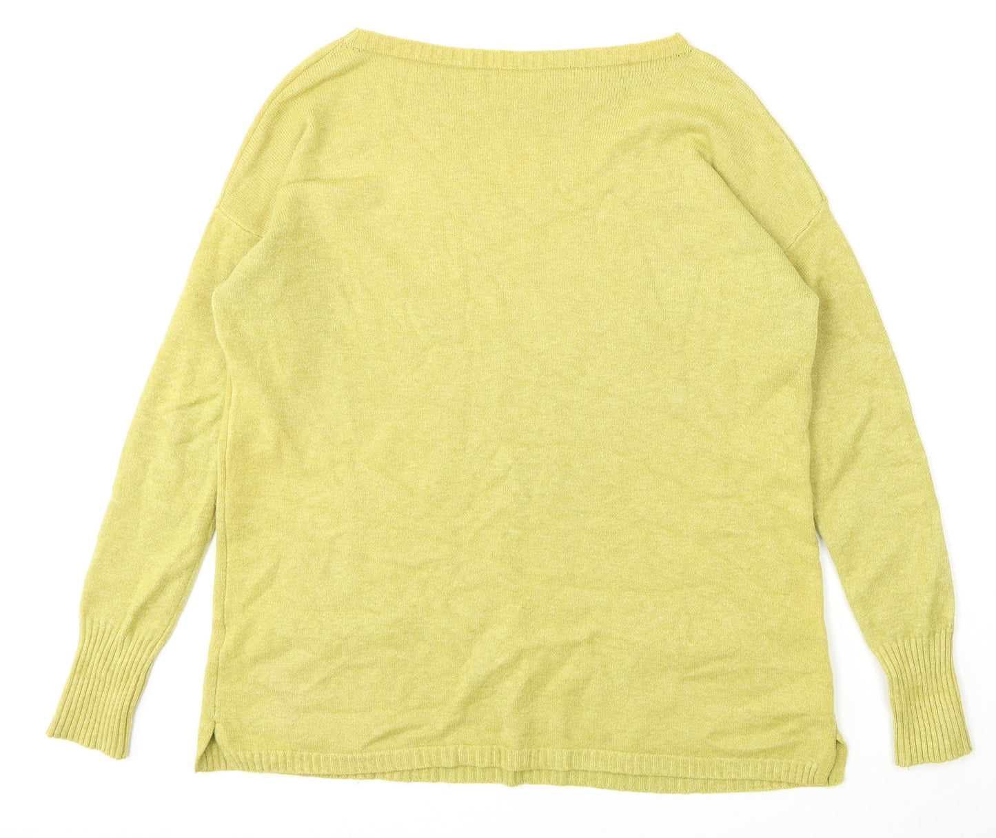 LV Clothing Womens Green Round Neck  Viscose Pullover Jumper Size L
