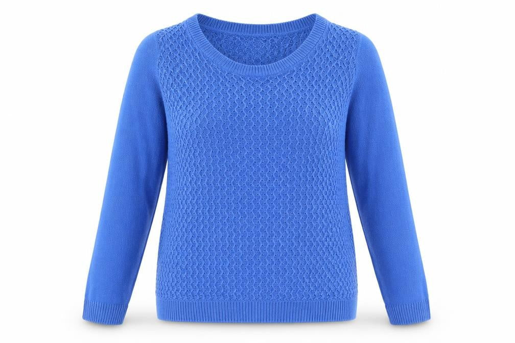Womens UK Size 10 Isle Essentials Blue Pullover Jumper