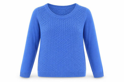 Womens UK Size 10 Isle Essentials Blue Pullover Jumper