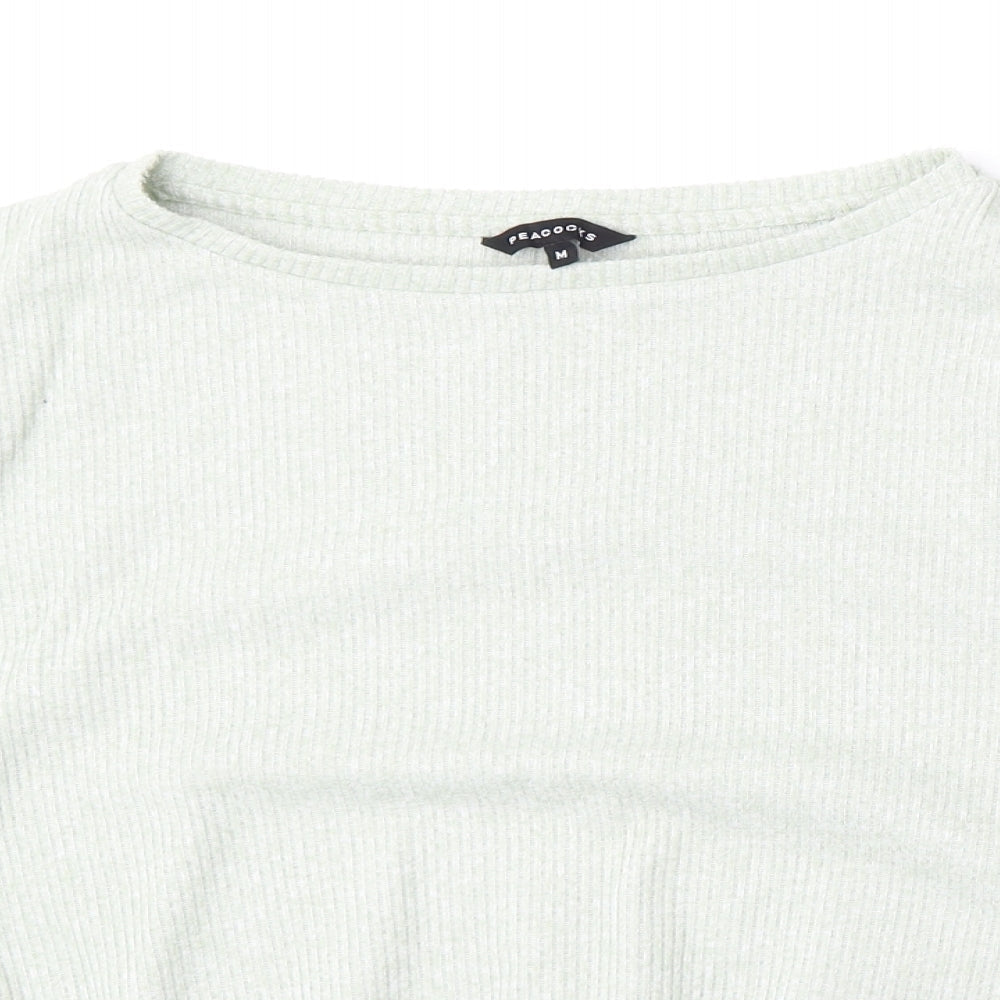 Womens UK Size M Peacocks Green Pullover Jumper