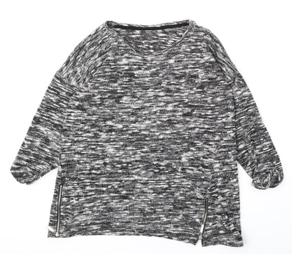 Preworn Womens Multicoloured Round Neck Striped Polyester Pullover Jumper Size M