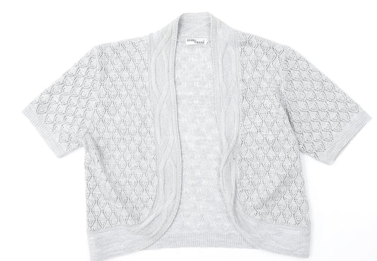 Hand to Hand Womens Grey V-Neck  Acrylic Cardigan Jumper Size L