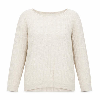 Country Casuals Womens Beige Round Neck Cotton Pullover Jumper Size M