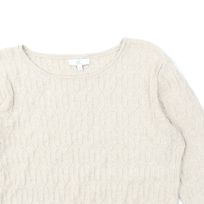Womens UK Size M CC Beige Pullover Jumper