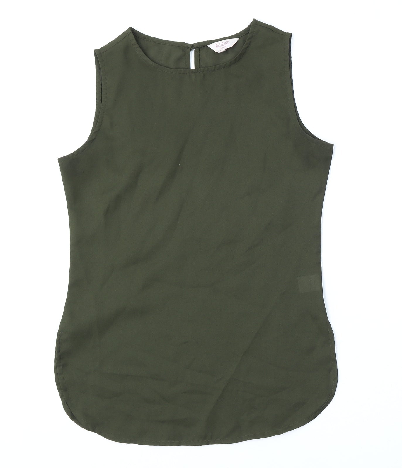 Womens UK Size 8 Blue Inc Green Basic Tank