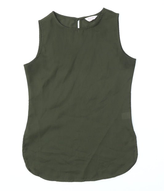 Womens UK Size 8 Blue Inc Green Basic Tank