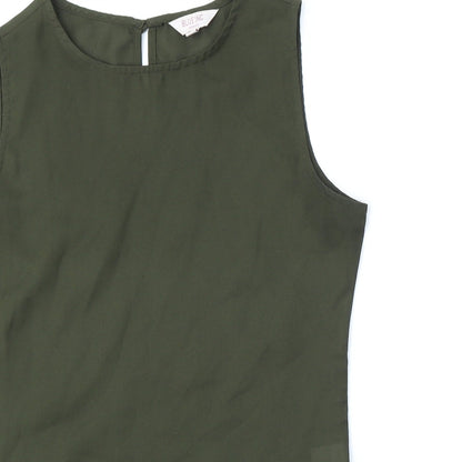 Womens UK Size 8 Blue Inc Green Basic Tank