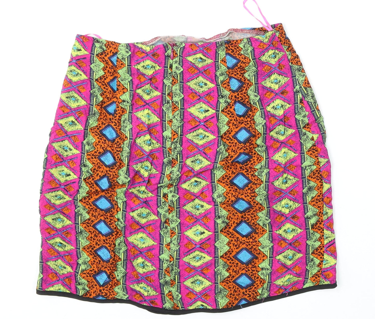 Boohoo Womens Multicoloured Geometric Viscose Straight & Pencil Skirt Size 8