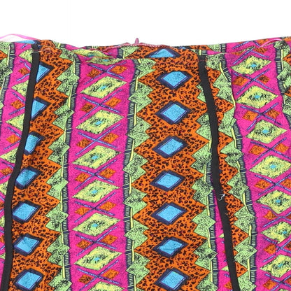 Boohoo Womens Multicoloured Geometric Viscose Straight & Pencil Skirt Size 8