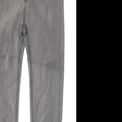 Pull&Bear Womens Grey  Cotton Skinny Jeans Size 8 L27 in Regular Button