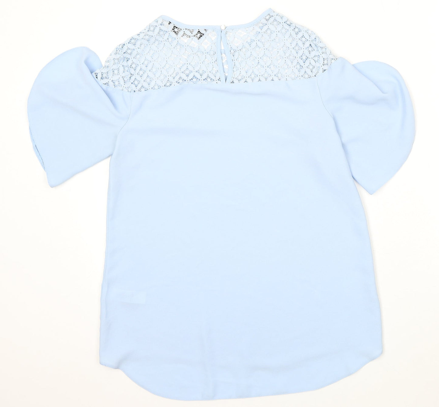 F&F Womens Blue  Cotton Basic Blouse Size 6 Round Neck