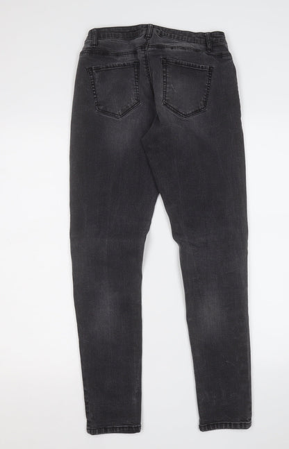 Denim & Co. Womens Grey  Cotton Skinny Jeans Size 8 L27 in Regular