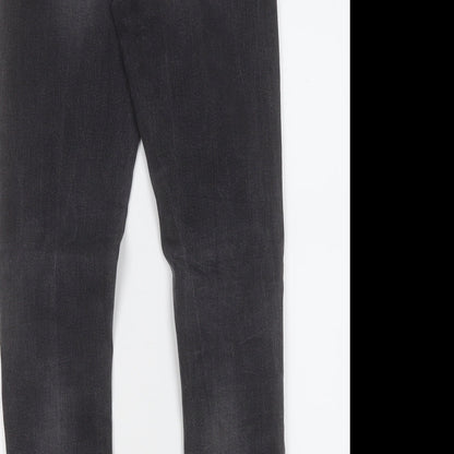 Denim & Co. Womens Grey  Cotton Skinny Jeans Size 8 L27 in Regular