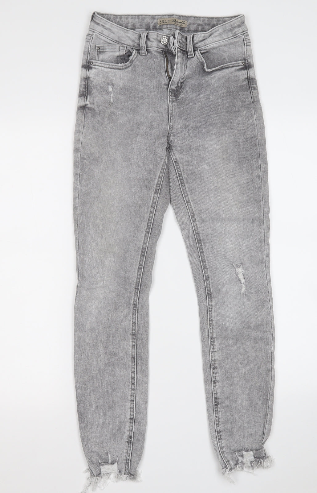 Denim & Co. Womens Grey  Cotton Skinny Jeans Size 8 L27 in Regular