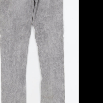 Denim & Co. Womens Grey  Cotton Skinny Jeans Size 8 L27 in Regular