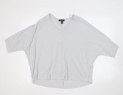 Womens UK Size S New Look Grey Basic Blouse