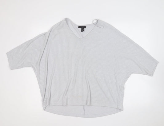 Womens UK Size S New Look Grey Basic Blouse