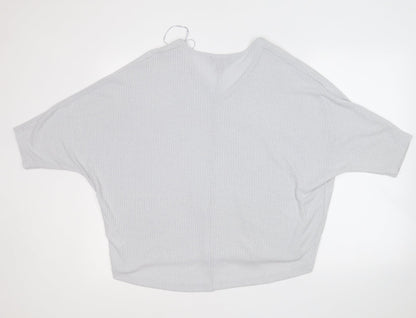 Womens UK Size S New Look Grey Basic Blouse
