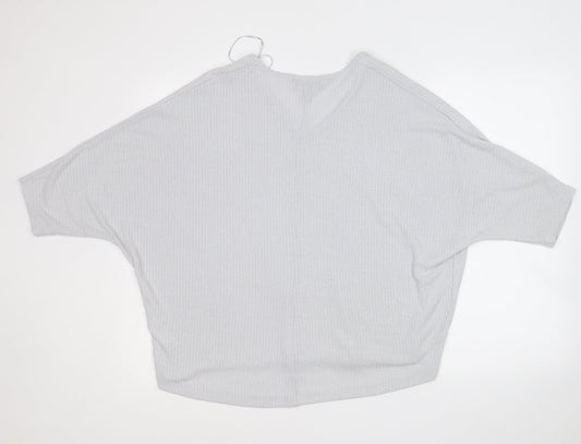 Womens UK Size S New Look Grey Basic Blouse