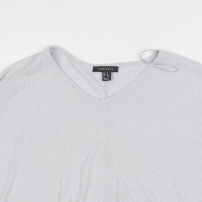 Womens UK Size S New Look Grey Basic Blouse