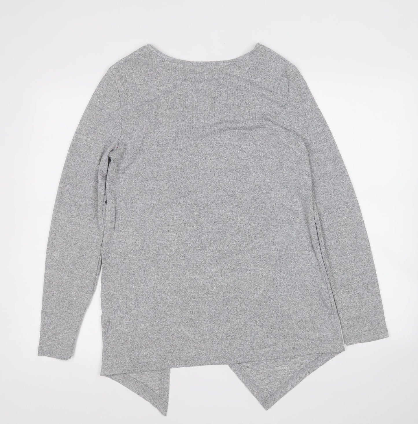 pink diamond  Womens Grey Round Neck Geometric Rayon Pullover Jumper Size M