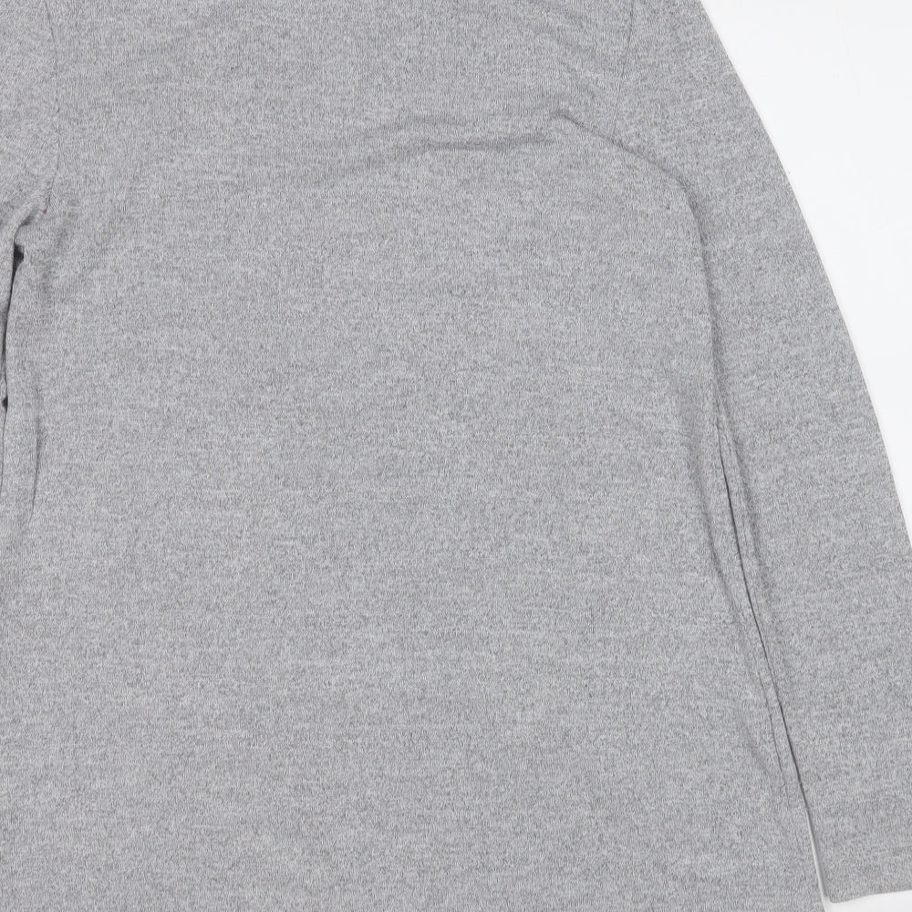 pink diamond  Womens Grey Round Neck Geometric Rayon Pullover Jumper Size M