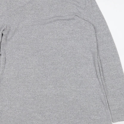 pink diamond  Womens Grey Round Neck Geometric Rayon Pullover Jumper Size M