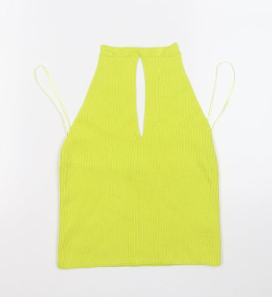 Primark Womens Green  Viscose Basic T-Shirt Size 12 Round Neck