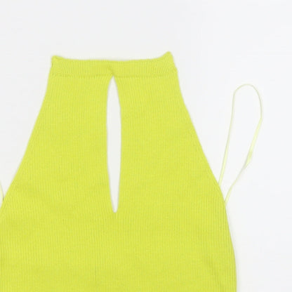 Primark Womens Green  Viscose Basic T-Shirt Size 12 Round Neck