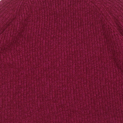 F&F Womens Purple Mock Neck  Acrylic Pullover Jumper Size 10